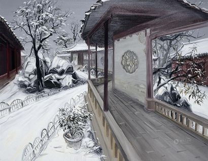 强世军 2007年作 园林雪之二