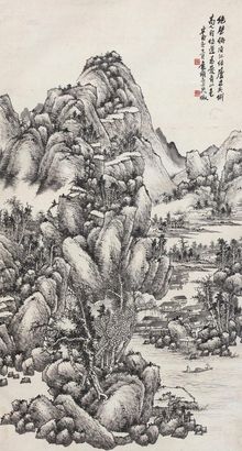 吴徵 辛酉（1921年）作 清江结庐 立轴