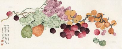 丁辅之 辛巳（1941年）作 蔬果图 立轴