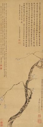 周莲 道光丁亥（1827年）作 梅花 立轴