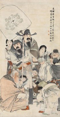 俞礼 庚寅（1890年）作 仿陈老莲人物 立轴