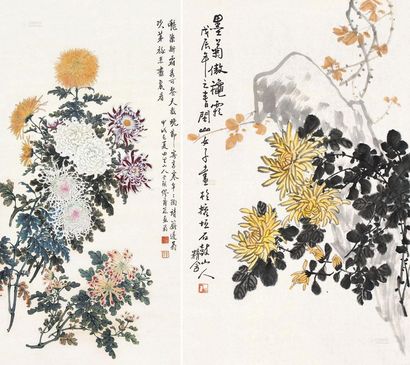 缪莆孙 石鼓山人 菊 秋菊 镜心