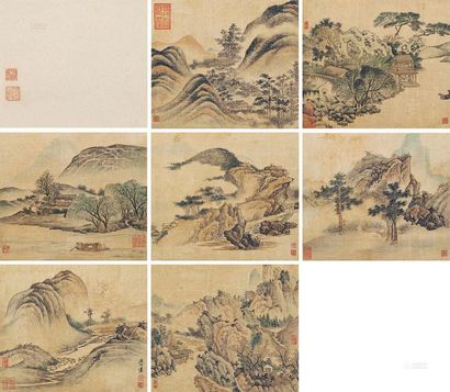 吴历 溪山深秀 册页 （八开）