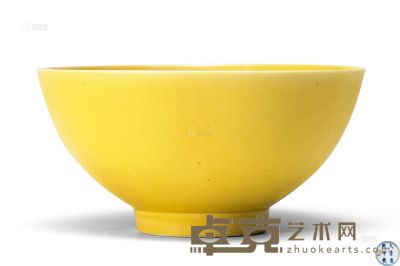清康熙 黄釉碗 直径12.7cm