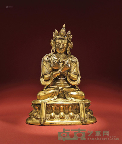 清中期 铜鎏金金刚萨埵 高17cm