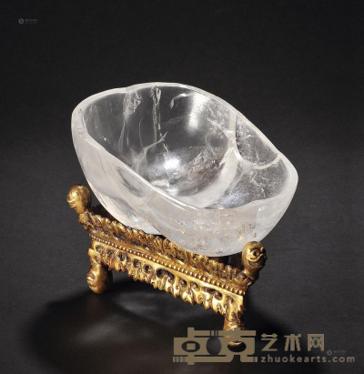 清中期 水晶嘎巴拉供碗 直径21cm