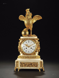 19世纪 铜鎏金雄鸡座钟