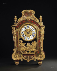18世纪 玳瑁漆镶铜鎏金饰件座钟
