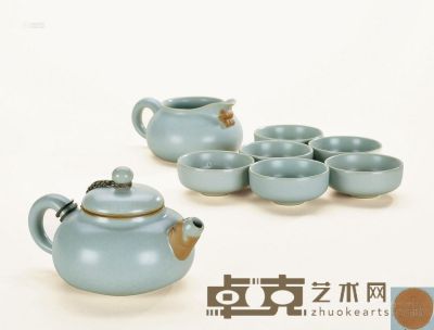 徐结根设计 东道汝窑“天虎”系列茶组 （八件/套） 尺寸不一