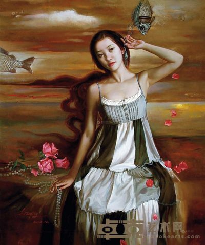 李旭萍 2012年作 惊变-2012美人鱼 120×100cm