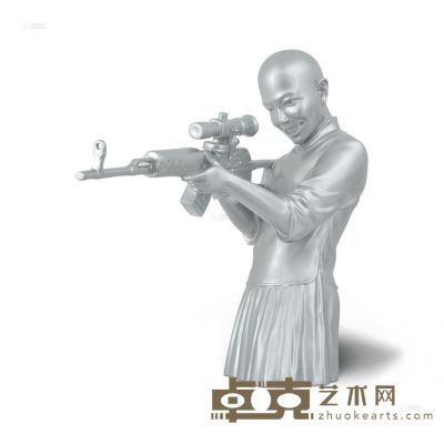 刘飞 2012年作 女人与枪 60×22×51cm