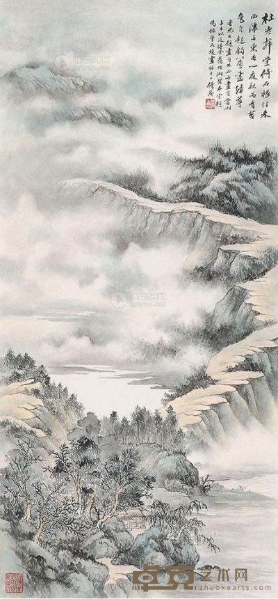 吴湖帆 山水 镜片 93×49cm