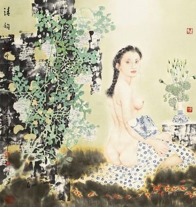 赵建成 甲申（2004年）作 清韵图 镜心