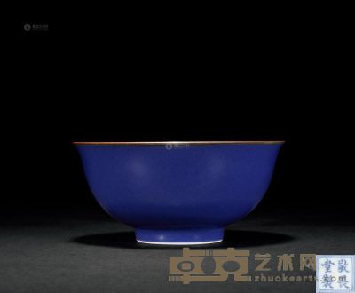 清乾隆 霁蓝釉碗 直径13.9cm