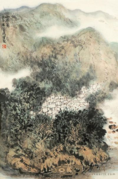 张尔宾 山居图 镜框 69×45.5cm