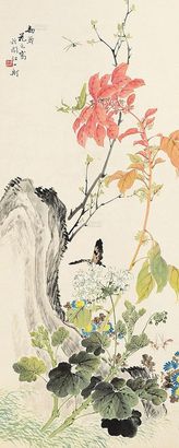 花元 花蝶 立轴