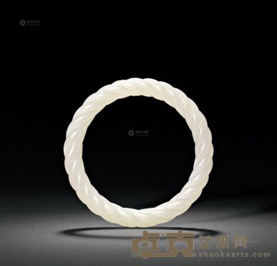 清中期 白玉雕绞丝纹镯 直径7.9cm
