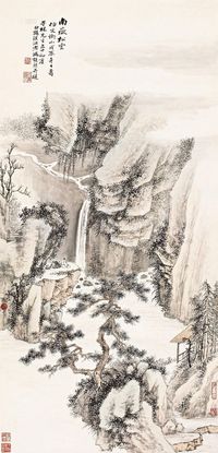 冯超然 戊辰（1928年）作 南岳松云 立轴