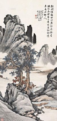 李上达 甲戌（1934年）作 松溪书屋 立轴