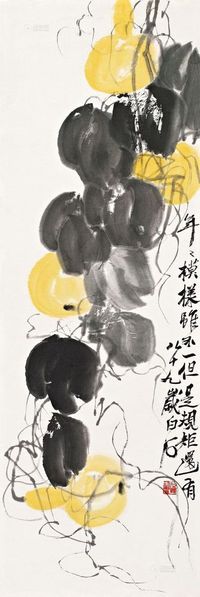 齐白石 1949年作 葫芦 立轴