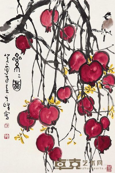 孙其峰 1993年作 累累图 镜片 68×45cm