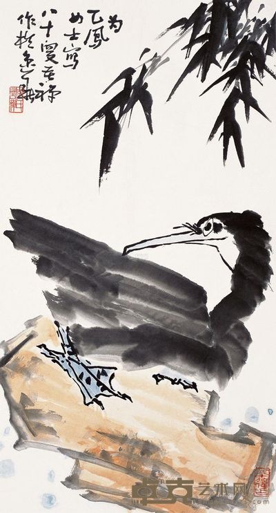 李苦禅 鹭鸶 立轴 81×44cm
