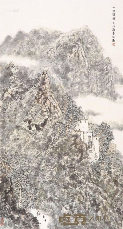 赵卫 2006年作 山村清凉 镜片 180×97cm