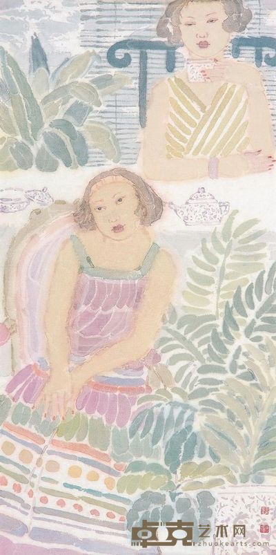 李传真 人物 镜片 137×68cm?