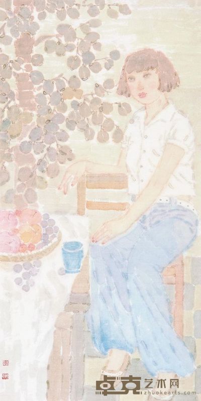 李传真 人物 镜片 137×70cm?