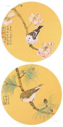陈志峰 2012年作 花鸟 （二帧） 卡纸