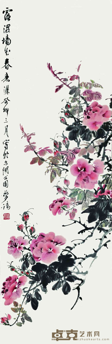 端木梦锡 月季 102*33cm 约:3.03平尺