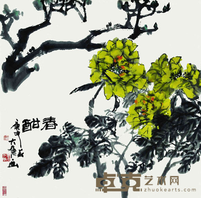 唐大康  春酣 68*68cm    约：4.16平尺