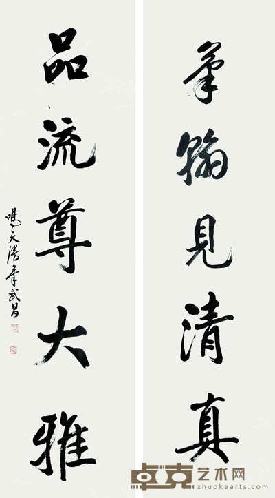 钟鸣天 书法对联 180*48cm*2 约:15.56平尺