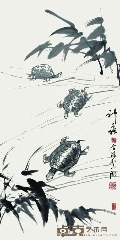 赵合俦  神龟图 96*49cm    约：4.23平尺