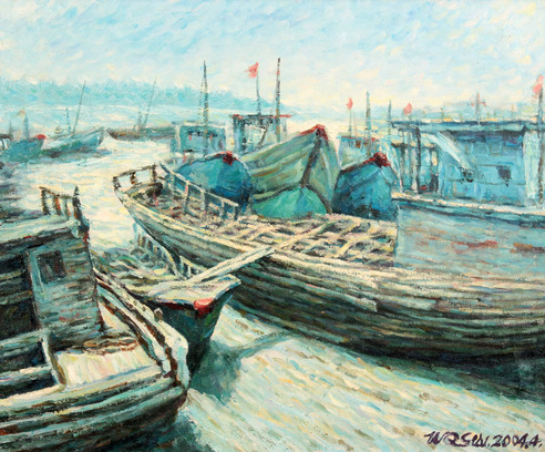 佚名 海景镜框