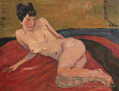 潘玉良 人物镜框 35×46