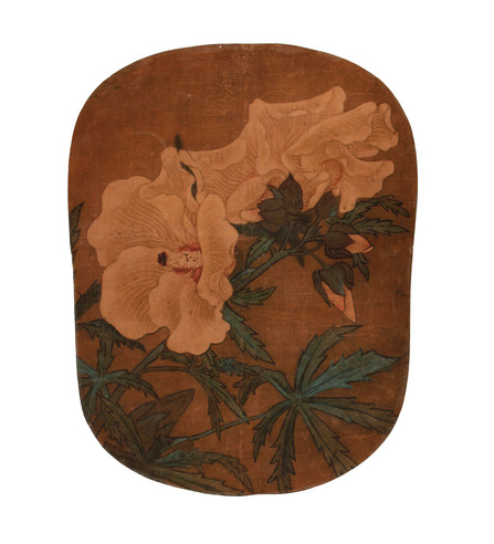 佚名 花卉团扇镜片