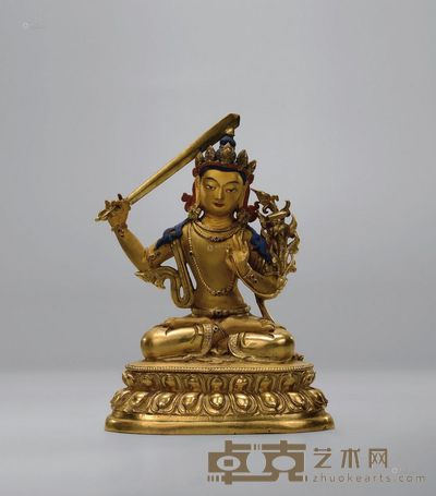 18世纪 文殊菩萨 高18.1cm