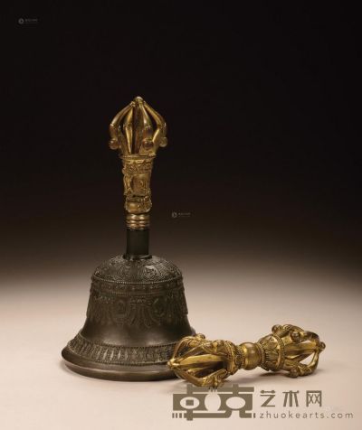 清乾隆（1736-1795） 金刚铃和金刚杵 铃高18cm；杵长11.8cm