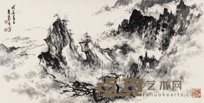 董寿平 1988年作 黄山即景 镜心 68×135cm