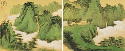 徐建融 山水 （二件） 镜片