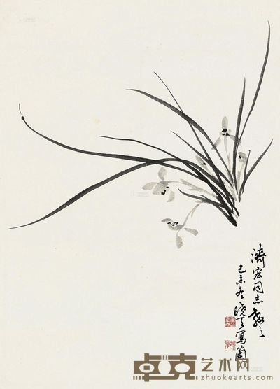 单晓天 兰花 立轴 60×43cm