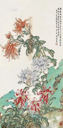 黄啸岩 菊花 镜片