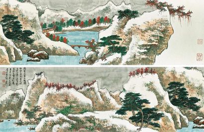 谢稚柳 1991年作 千峯积雪 手卷