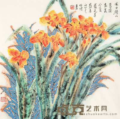 郭怡孮 花卉 68cm×68cm