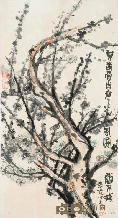 钱大礼 梅花 72cm×37cm