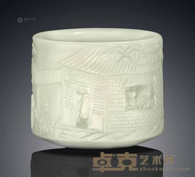 18/19世纪 A WHITE JADE ARCHER’S RING 宽2.8cm