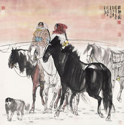 吴团良 牧歌图 镜心