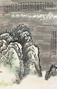 冯建吴 1985年作 雪岭梵宫 镜心