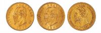 19世纪意大利金币一组三枚